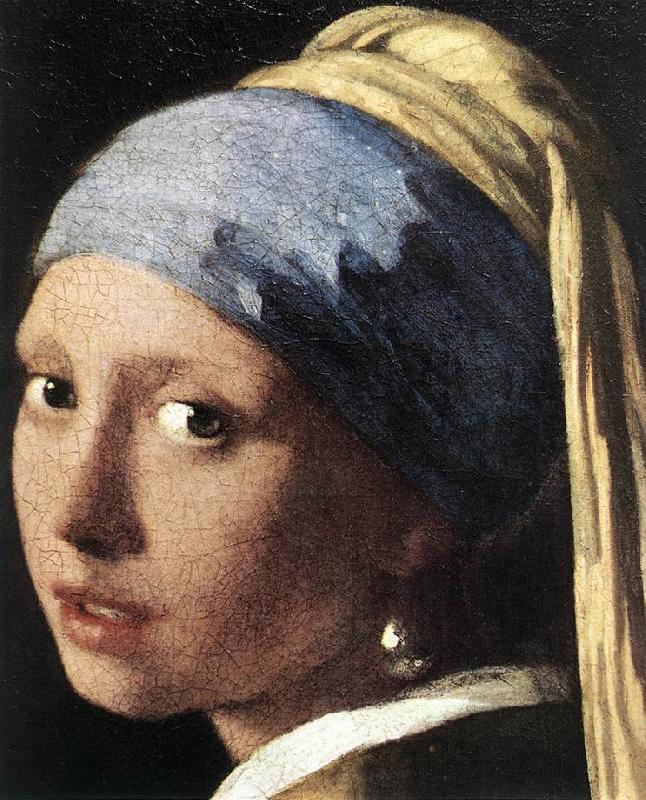 VERMEER VAN DELFT, Jan Girl with a Pearl Earring (detail) set oil painting image